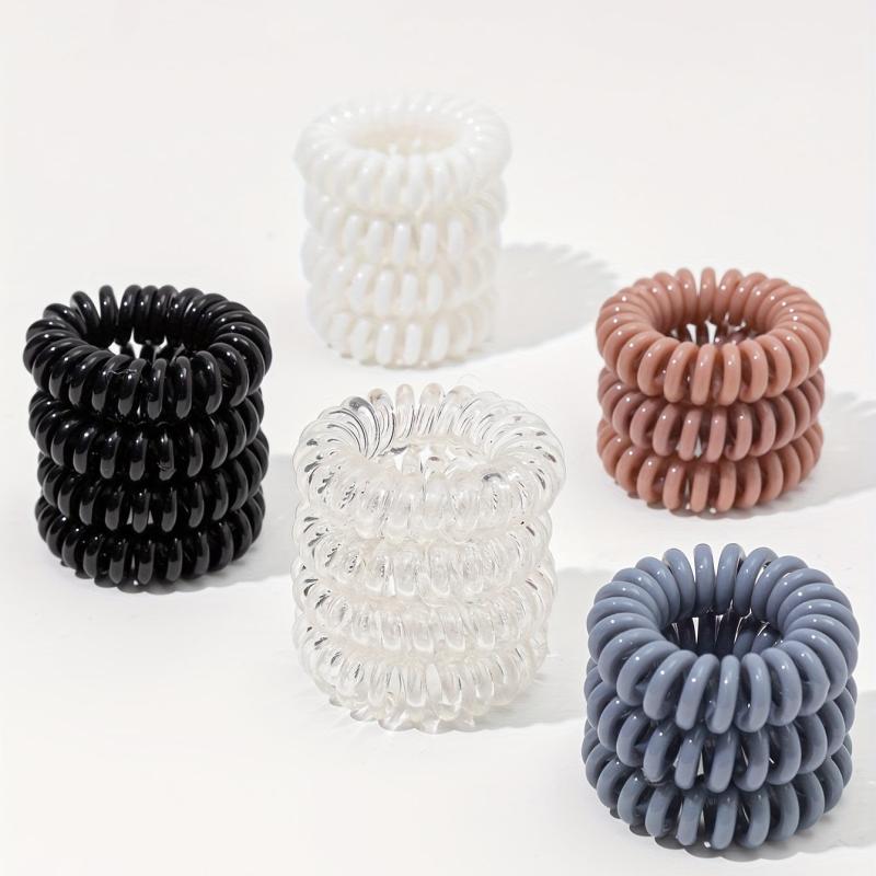 18pcs Spiral Hair Tie Thick Elastic No Crease Coil Hair Tie
