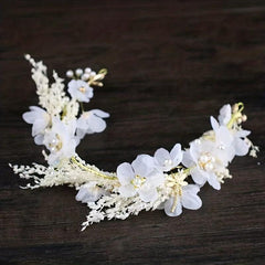 Flower Faux Pearl Headband Tiara Crown Bridal Headdress