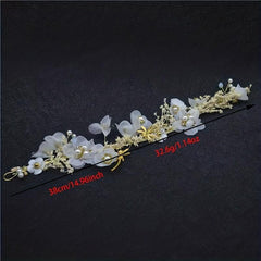 Flower Faux Pearl Headband Tiara Crown Bridal Headdress