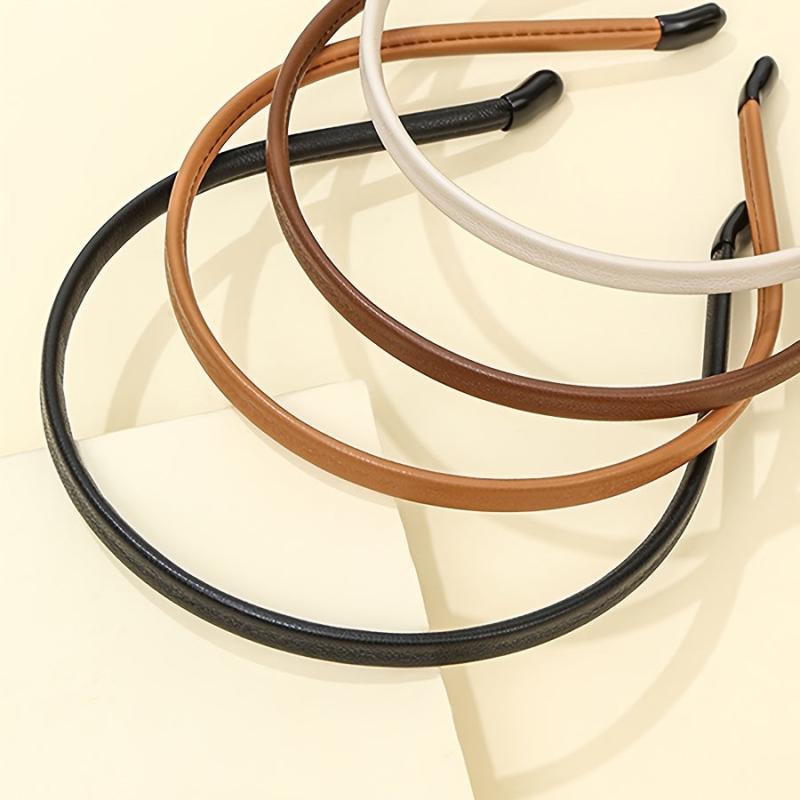 4pcs Leather Covered Headband for Women and Girls