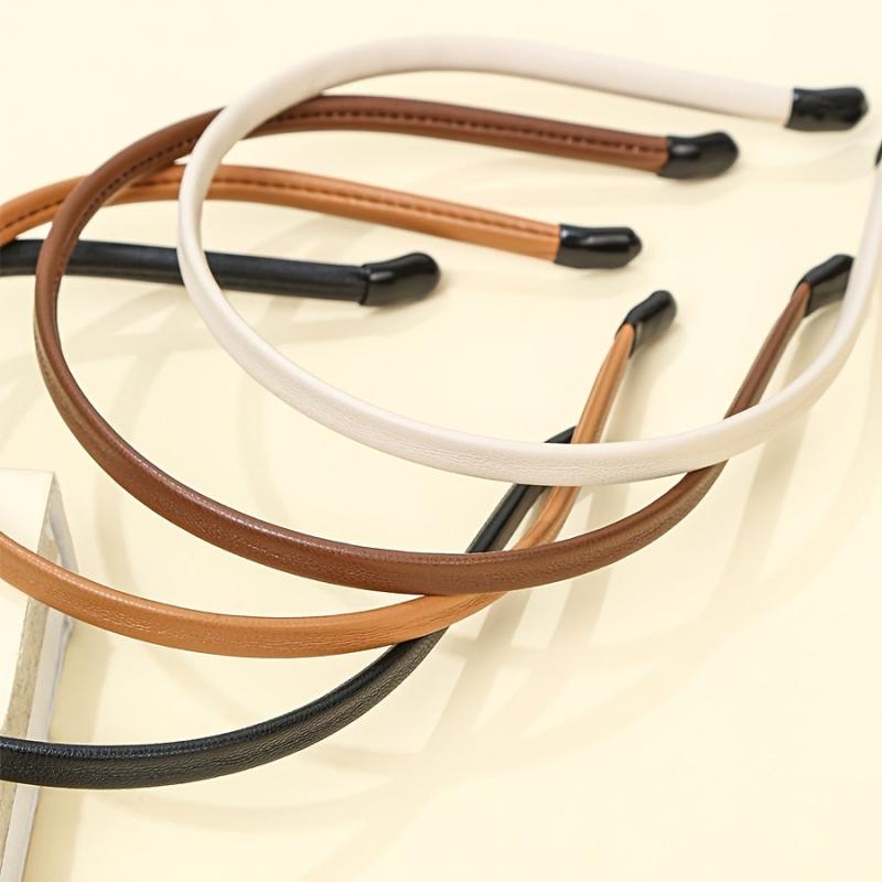4pcs Leather Covered Headband for Women and Girls