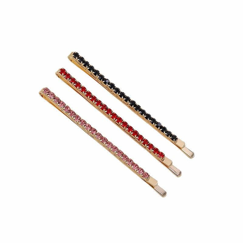 3pcs Rhinestone Hairpin Style Hair Clip For Side Hair Bang