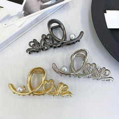 3pcs Alloy Wavy Heart Shaped Hair Claw Hair Sweet Claw