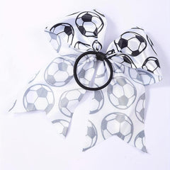 Soccer Print Bow Hair Tie Ponytail Hair Tie Hair Accessories