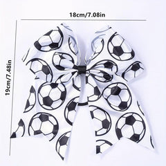 Soccer Print Bow Hair Tie Ponytail Hair Tie Hair Accessories