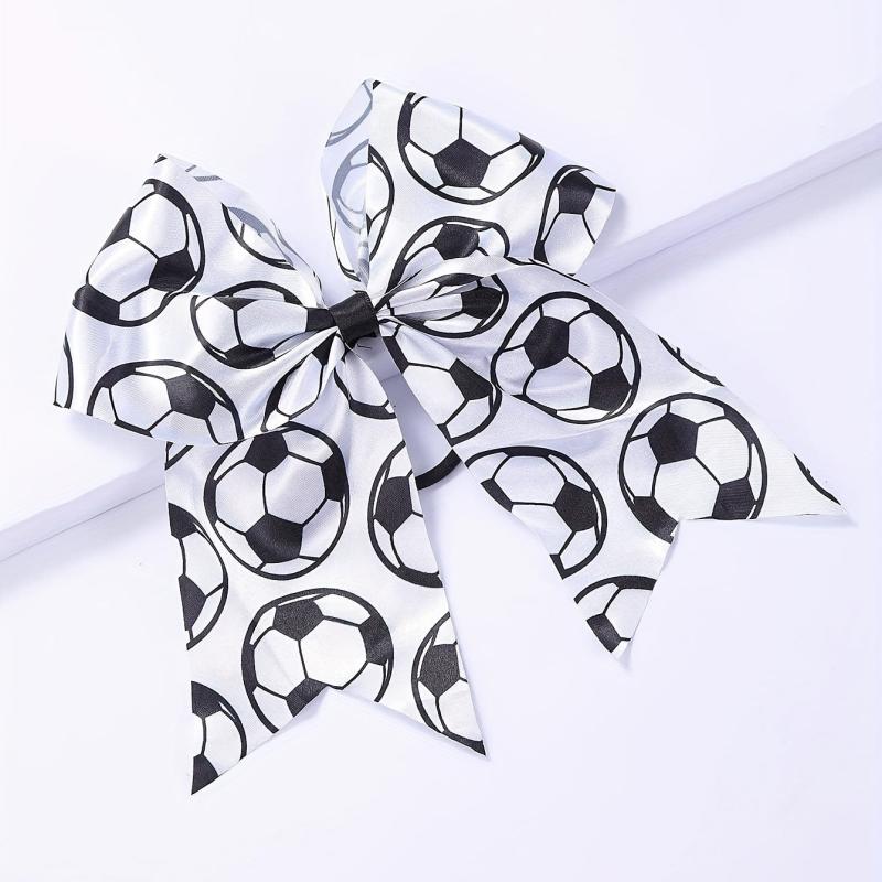 Soccer Print Bow Hair Tie Ponytail Hair Tie Hair Accessories