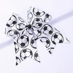 Soccer Print Bow Hair Tie Ponytail Hair Tie Hair Accessories