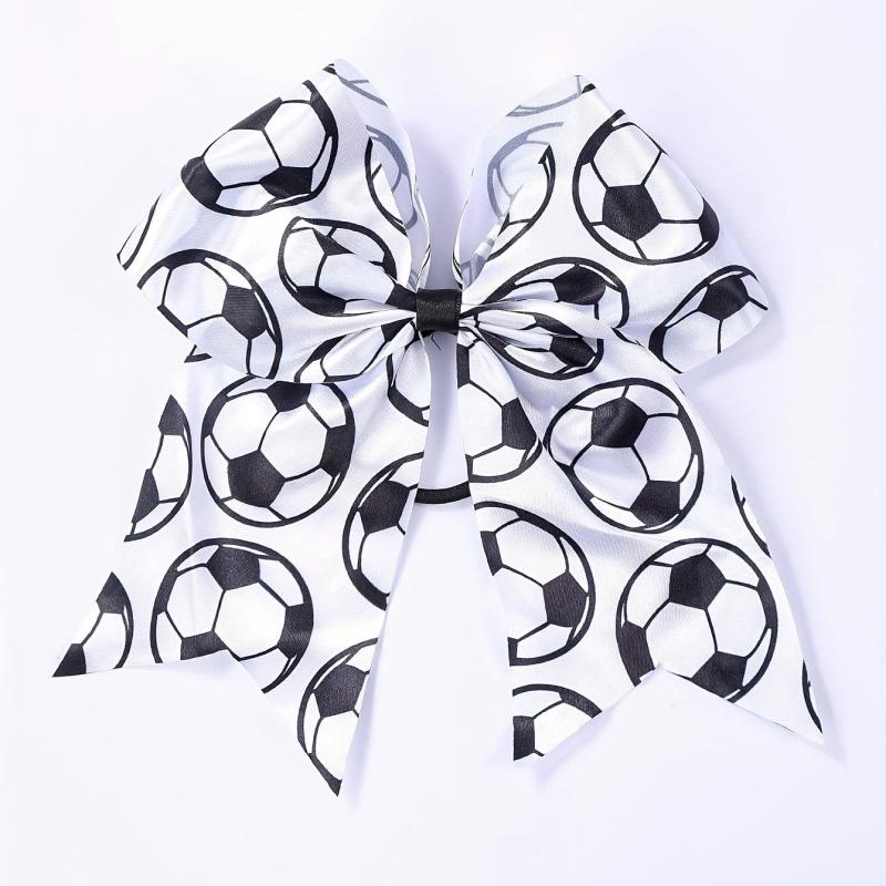 Soccer Print Bow Hair Tie Ponytail Hair Tie Hair Accessories