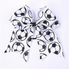 Soccer Print Bow Hair Tie Ponytail Hair Tie Hair Accessories