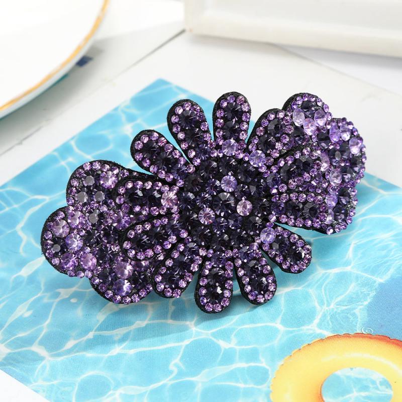 Rhinestone Hair Clips Ponytail Holder Barrette Hairgrip Flower Hair Accessories