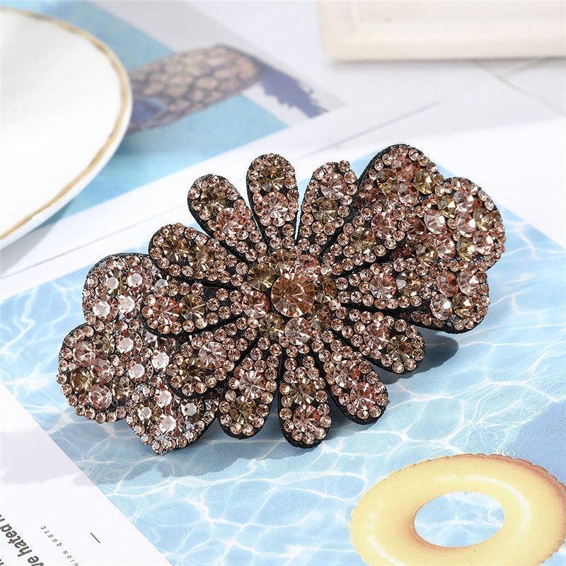 Rhinestone Hair Clips Ponytail Holder Barrette Hairgrip Flower Hair Accessories