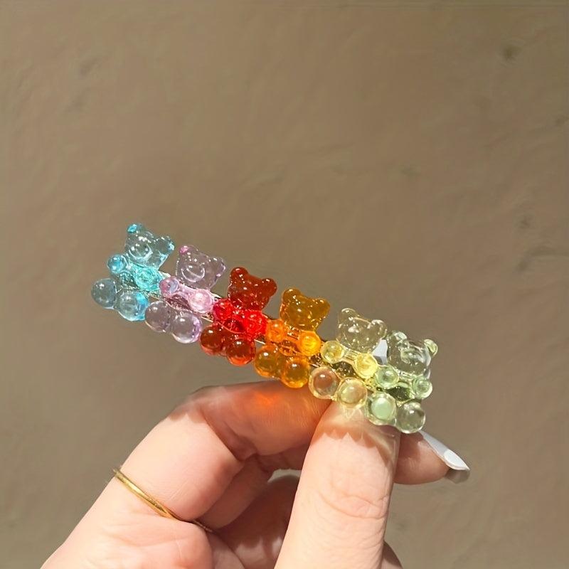 Rainbow Bear Hair Clip for Girls