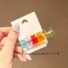 Rainbow Bear Hair Clip for Girls