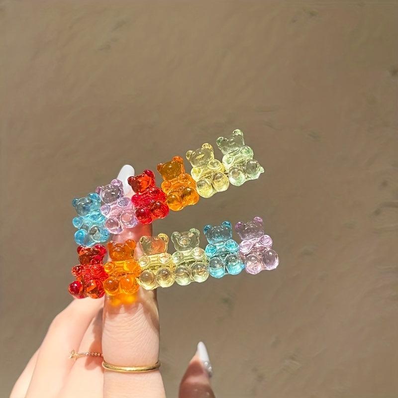 Rainbow Bear Hair Clip for Girls