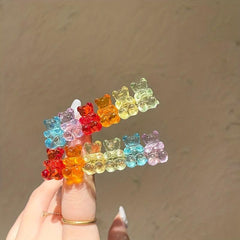 Rainbow Bear Hair Clip for Girls