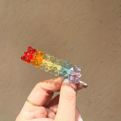 Rainbow Bear Hair Clip for Girls