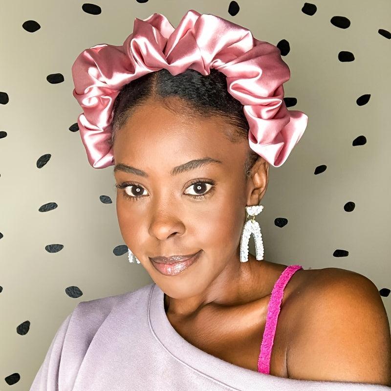 Colorful Ruched Hairband Fluffy Wide Hair Band