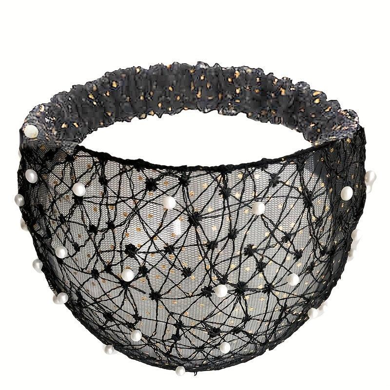 Vintage Boho Bandana Headband with Faux Pearl Stretch