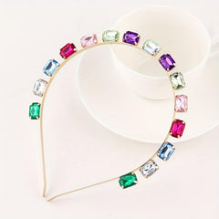 Vintage Rhinestone Flower Headband Crystal Headdress