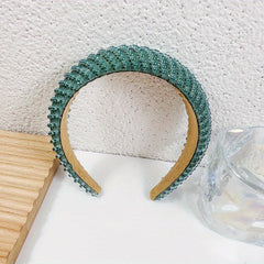 Baroque Faux Pearl Headband Wide Head Hoop with Rhinestone Head