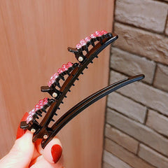 4pcs Rhinestone Flower Hair Clip Non-slip Barrette Hair Accessories