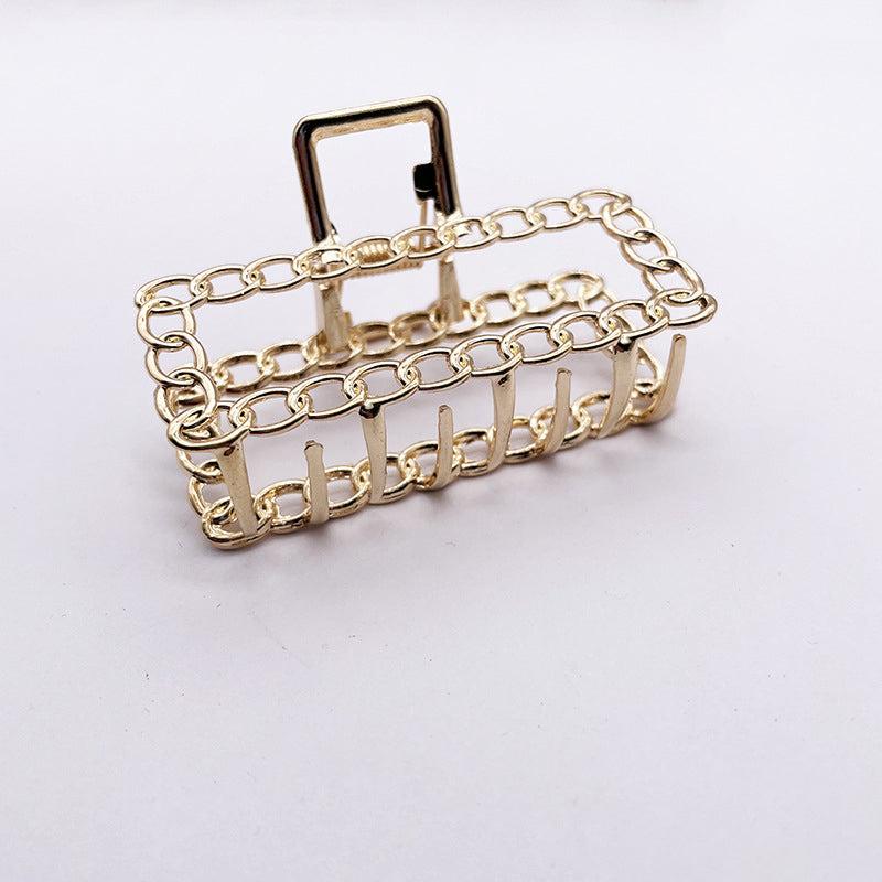 Golden Geometric Hair Claw Clip Strong Hold Grip Hair Jaw Clip For Thick Hair