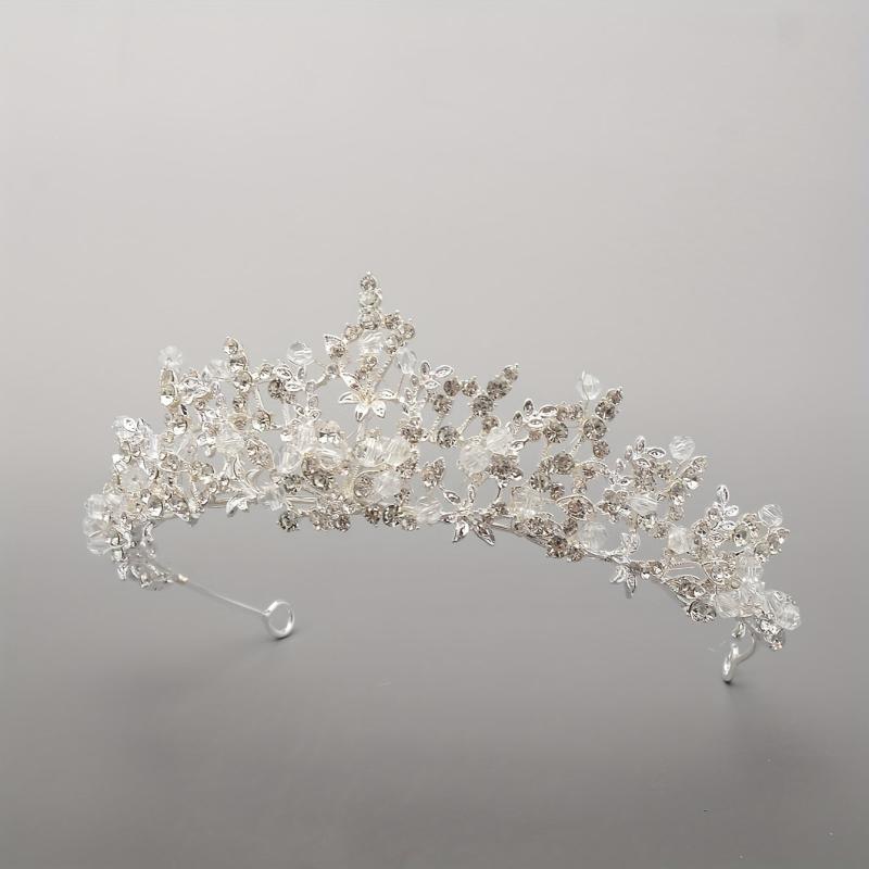 Rhinestone Crown Headdress Wedding Bridal Hair Accessory for Party Prom Birthday