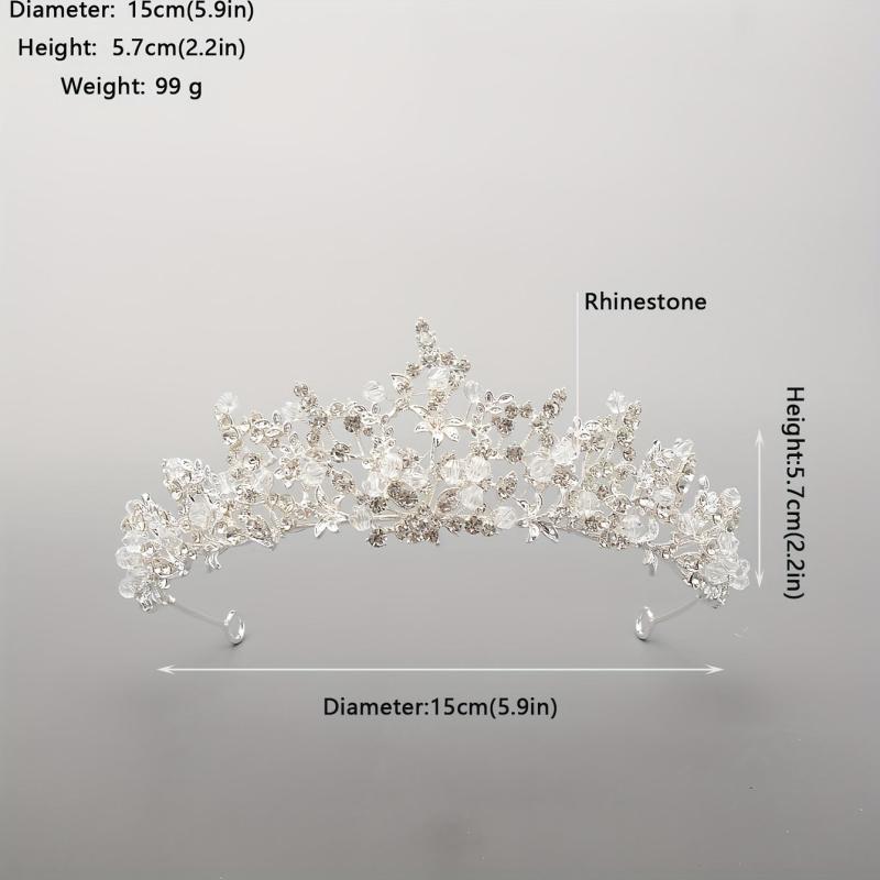 Rhinestone Crown Headdress Wedding Bridal Hair Accessory for Party Prom Birthday