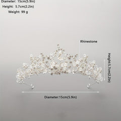 Rhinestone Crown Headdress Wedding Bridal Hair Accessory for Party Prom Birthday