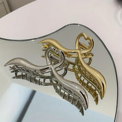 Golden Metal Large Hair Clip for Women and Girls