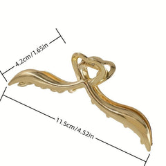 Golden Metal Large Hair Clip for Women and Girls