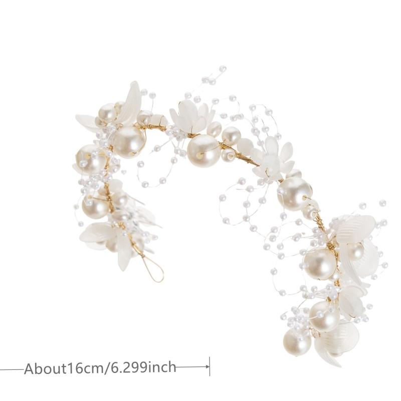 Faux Pearl Headdress Wedding Hair Band Princess Style