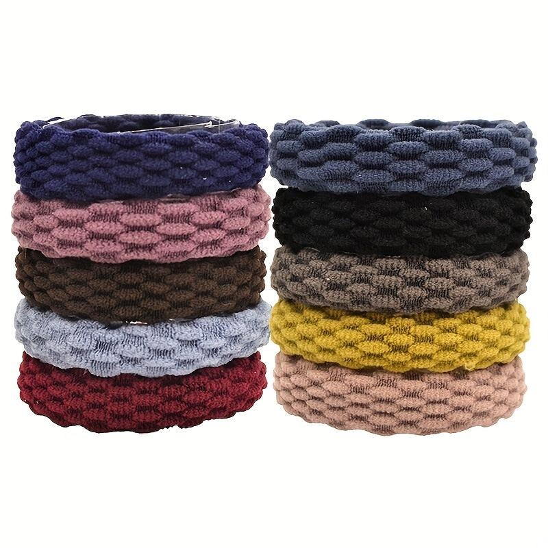 100pcs Seamless Cotten Thick Hair Tie No Crease Elastic Ponytail Holder