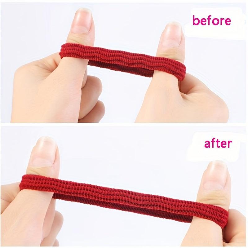 100pcs Seamless Cotten Thick Hair Tie No Crease Elastic Ponytail Holder