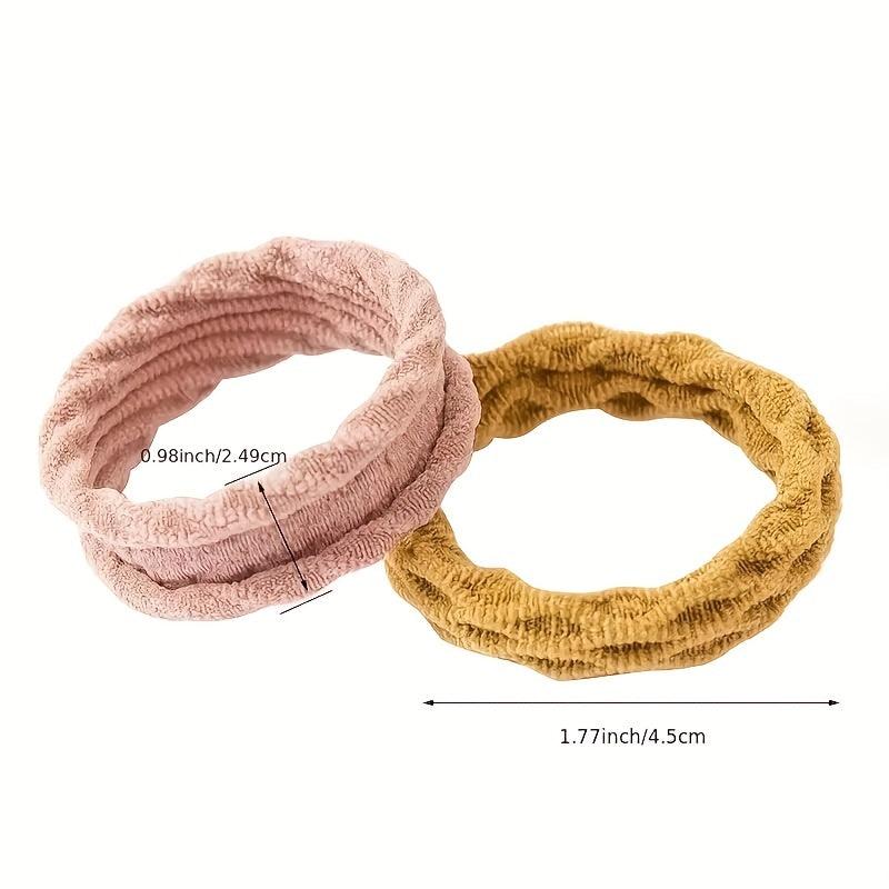 100pcs Seamless Cotten Thick Hair Tie No Crease Elastic Ponytail Holder
