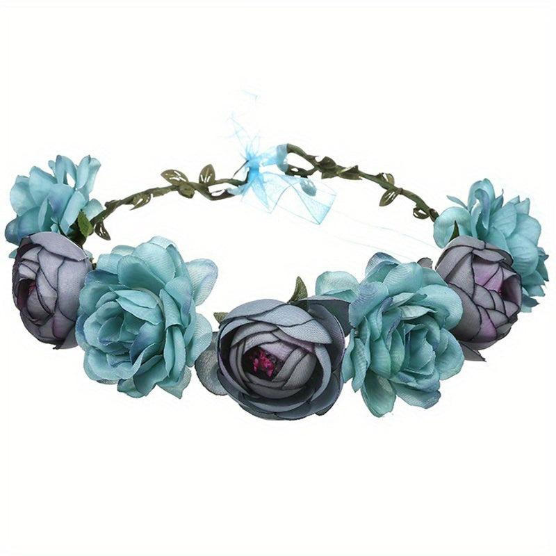 Adjustable Flower Headband for Wedding Women Travel