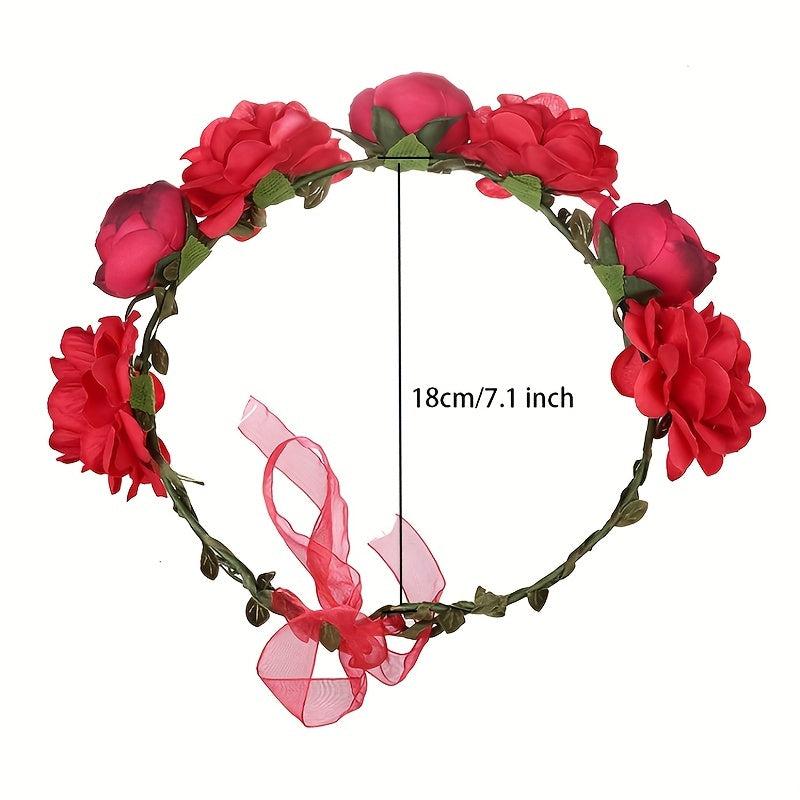 Adjustable Flower Headband for Wedding Women Travel
