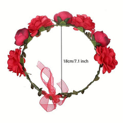 Adjustable Flower Headband for Wedding Women Travel