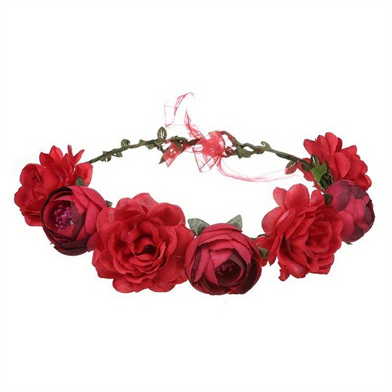 Adjustable Flower Headband for Wedding Women Travel
