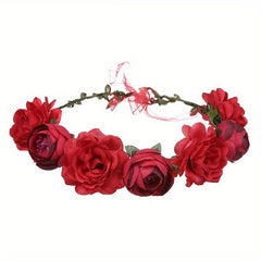 Adjustable Flower Headband for Wedding Women Travel