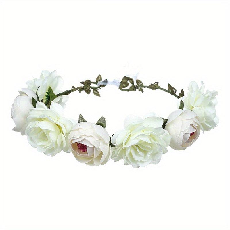 Adjustable Flower Headband for Wedding Women Travel