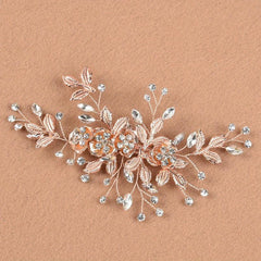 Metal Flower Barrette Rhinestone Hair Clip Wedding Bridal Hair Accessories