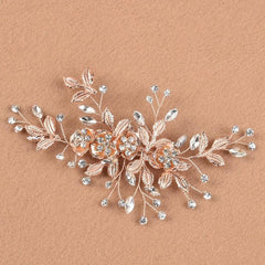 Metal Flower Barrette Rhinestone Hair Clip Wedding Bridal Hair Accessories
