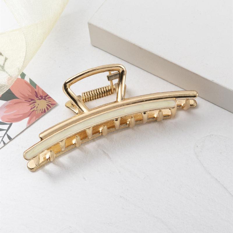 Vintage Matte Glossy Hair Claw Clips Metal Hair Jaw Clamp Barrette