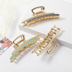 Vintage Matte Glossy Hair Claw Clips Metal Hair Jaw Clamp Barrette
