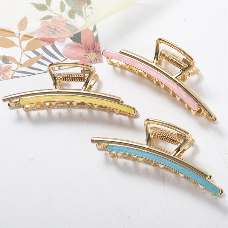 Vintage Matte Glossy Hair Claw Clips Metal Hair Jaw Clamp Barrette