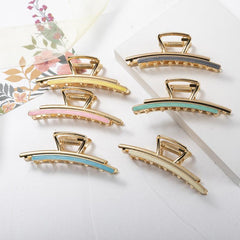 Vintage Matte Glossy Hair Claw Clips Metal Hair Jaw Clamp Barrette