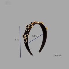 Clover Rhinestone Wide Brim Headband Vintage Hair Hoop Baroque Hair Accessories