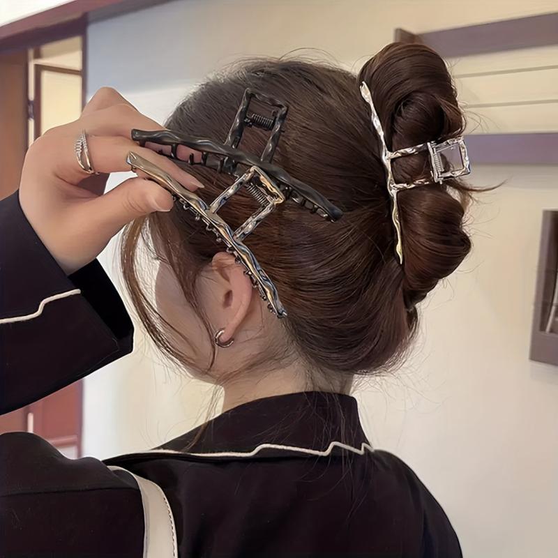 Metal Style Large Hair Claw Headwear Back Head Claw Shark Claw Hair Accessories