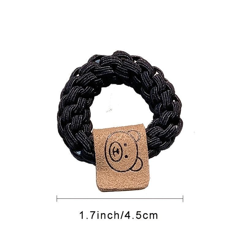 Bear Knitted High Elastic Hair Ring Women's Solid Hair Rope Hair Accessories